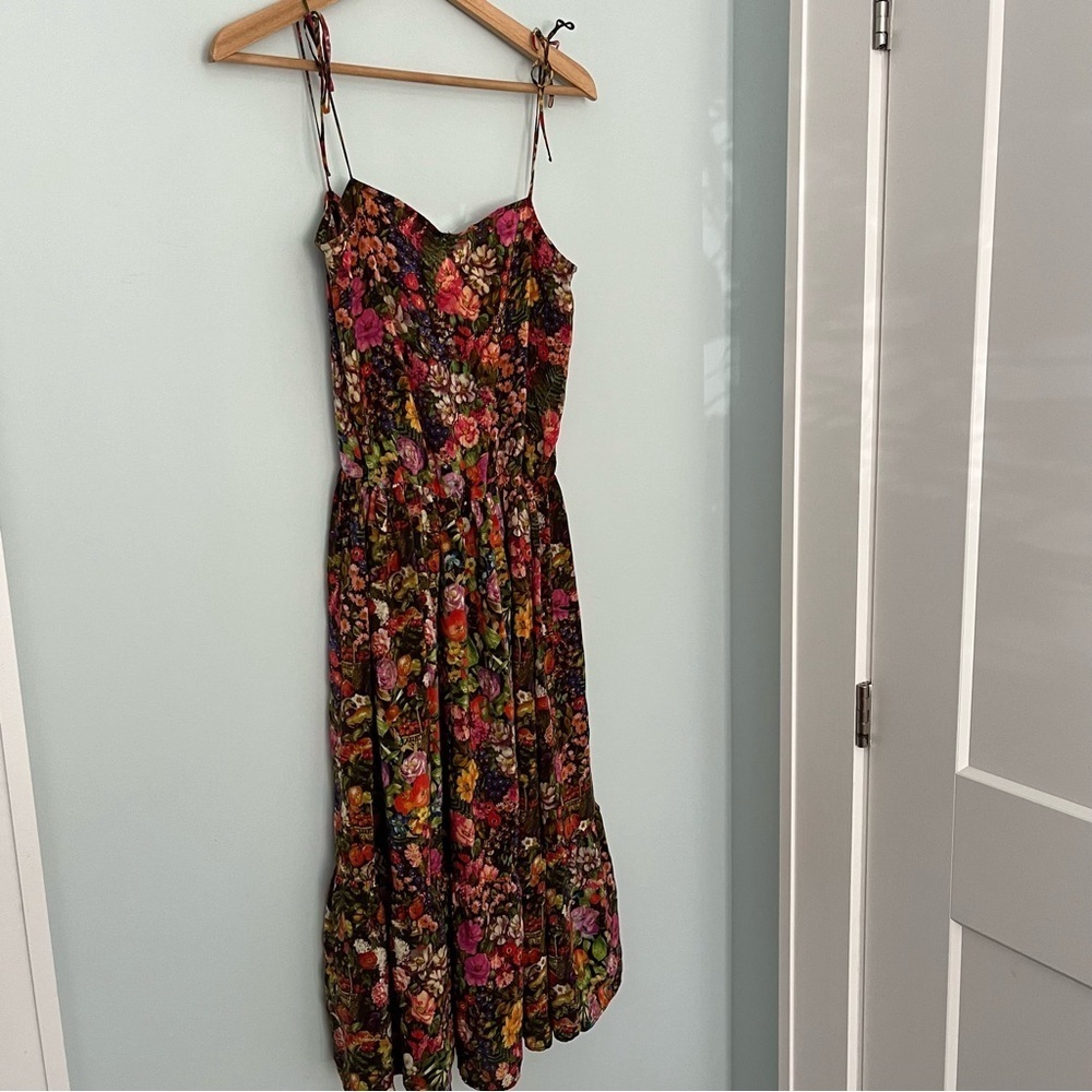 💯 Silk Floral Designer Christian Wijnants Spaghetti Strap Dress 6-8